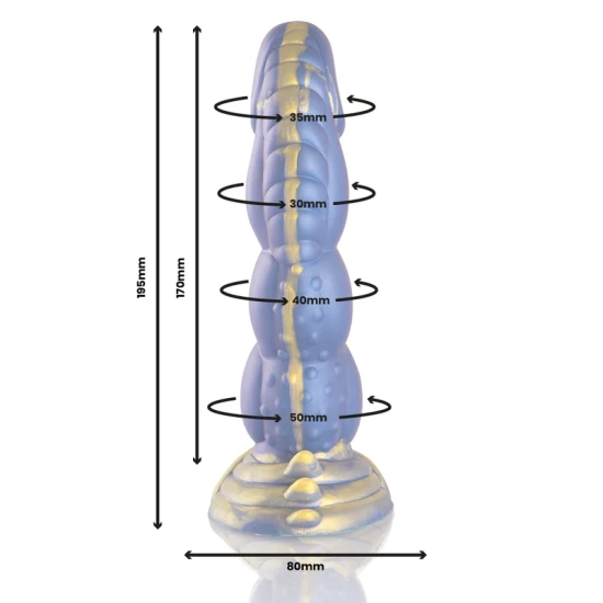 DILDO Tip Model Poseidon, Roz/Albastru