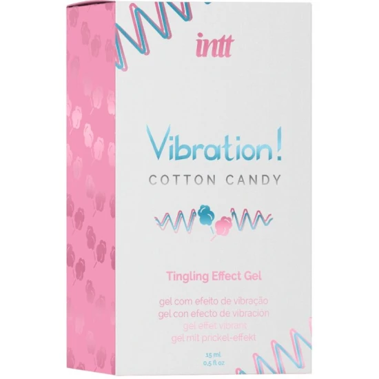 INTT - Gel vibrator stimulativ puternic, Cotton Candy, lichid, 15 ml