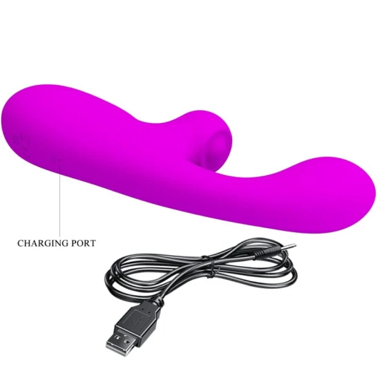 Stimulator vibrator Rabbit din silicon, mov