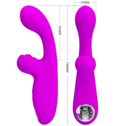 Stimulator vibrator Rabbit din silicon, mov
