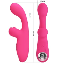 Stimulator vibrator Rabbit din silicon, roz