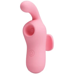 Vibrator și suctor mini din silicon ABS, roz