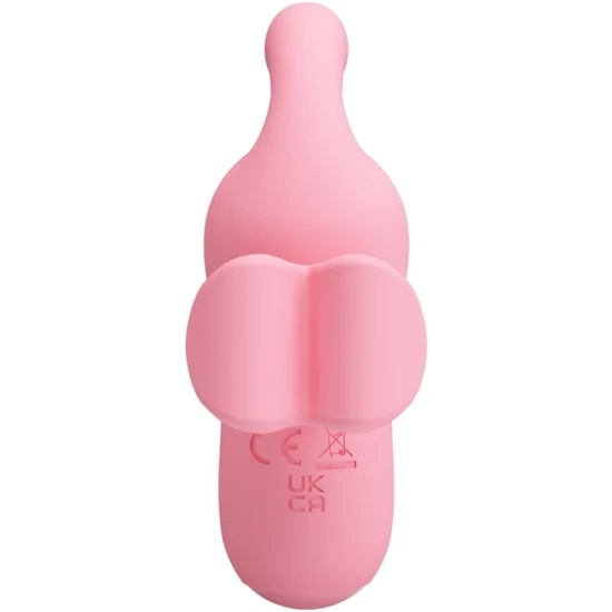 Vibrator și suctor mini din silicon ABS, roz