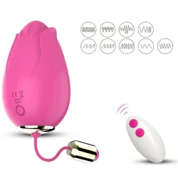 Vibrator tip bullet pentru G-spot cu telecomandă, Fuchsia, Control wireless