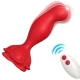 Vibrator & plug anal cu telecomandă, din silicon & ABS, roz, control remote