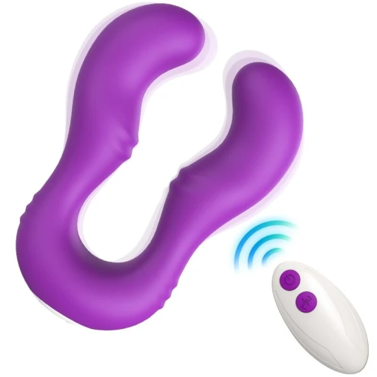 Vibrator Seraph cu control dublu, mov, din silicon medical și ABS
