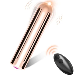 Vibrator tip bullet cu telecomandă, auriu, 2 cm x 8.8 cm
