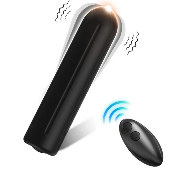 Vibrator bullet cu telecomandă, negru, 2 cm x 8.8 cm