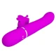 Vibrator iepuraș multifuncțional 4 în 1 din ABS silicon, fuchsia