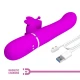 Vibrator iepuraș multifuncțional 4 în 1 din ABS silicon, fuchsia