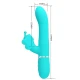 Vibrator Iepuraș Multifuncțional 4 în 1 din ABS Silicon, Verde Aqua
