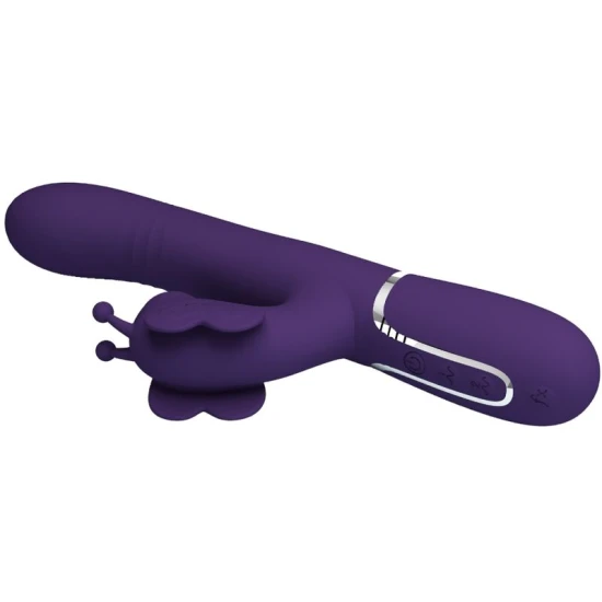 Vibrator Rabbit multifuncțional 4 în 1 din ABS silicon, mov