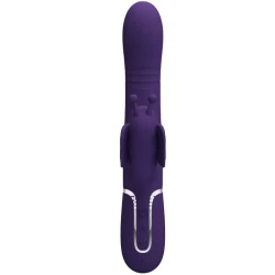 Vibrator Rabbit multifuncțional 4 în 1 din ABS silicon, mov