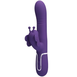 Vibrator Rabbit multifuncțional 4 în 1 din ABS silicon, mov
