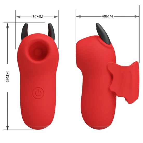 Stimulator mini din silicon, roșu