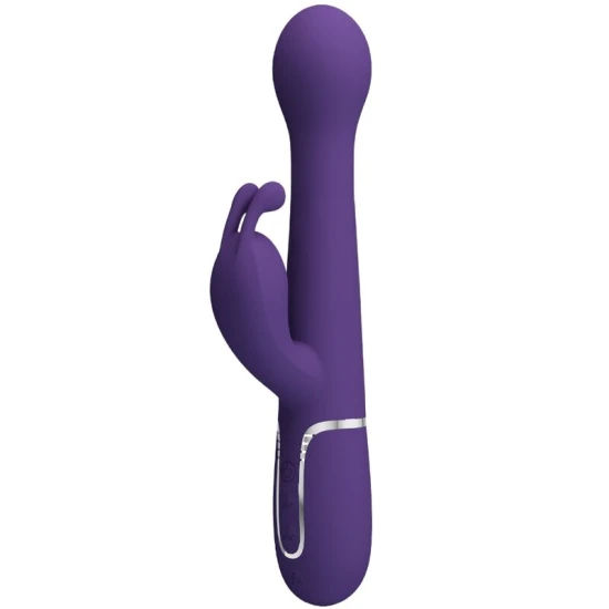 Vibrator Rabbit 3 în 1 din ABS și silicon, mov