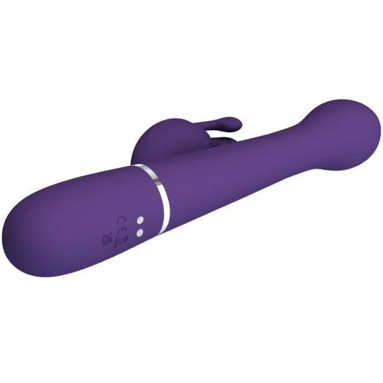 Vibrator Rabbit 3 în 1 din ABS și silicon, mov