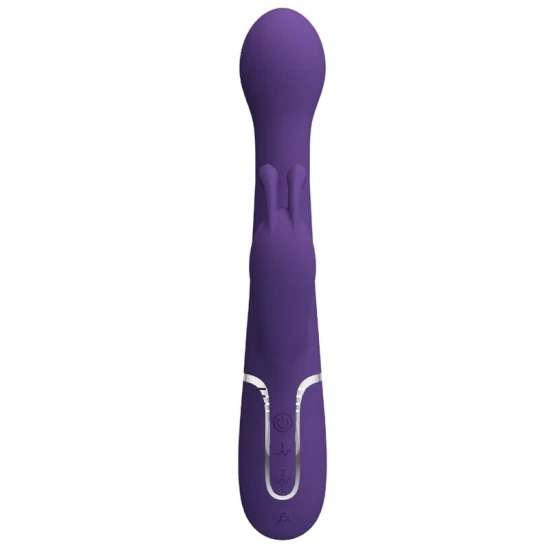Vibrator Rabbit 3 în 1 din ABS și silicon, mov