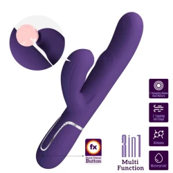 Vibrator Rabbit G-Spot 3 în 1 din ABS și silicon, mov