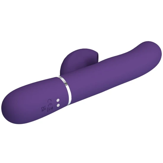 Vibrator Rabbit G-Spot 3 în 1 din ABS și silicon, mov
