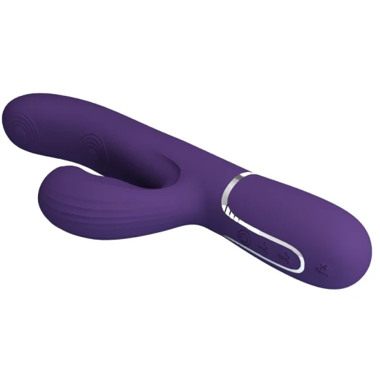 Vibrator Rabbit G-Spot 3 în 1 din ABS și silicon, mov