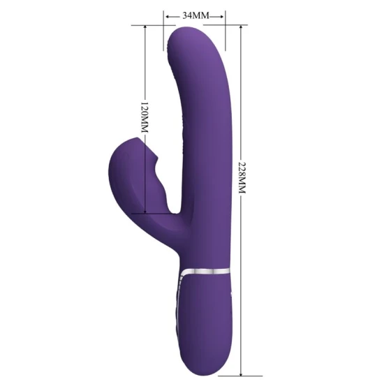 Vibrator Rabbit G-Spot 3 în 1 din ABS și silicon, mov