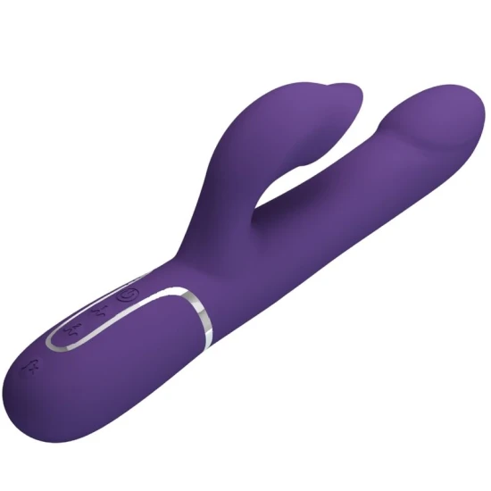 Vibrator Rabbit 4 în 1 din ABS și silicon, mov