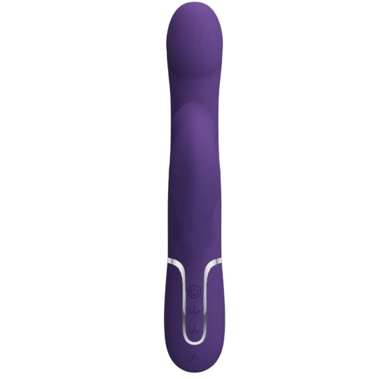 Vibrator Rabbit 4 în 1 din ABS și silicon, mov
