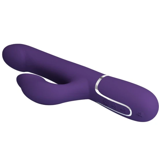 Vibrator Rabbit 4 în 1 din ABS și silicon, mov