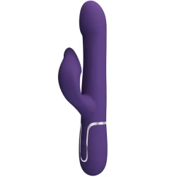 Vibrator Rabbit 4 în 1 din ABS și silicon, mov