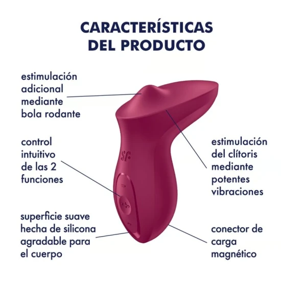 Vibrator lay-on pentru clitoris din silicon, berry