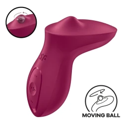 Vibrator lay-on pentru clitoris din silicon, berry