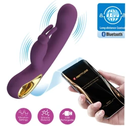 Vibrator Iepuraș Liam din ABS silicon, Mov