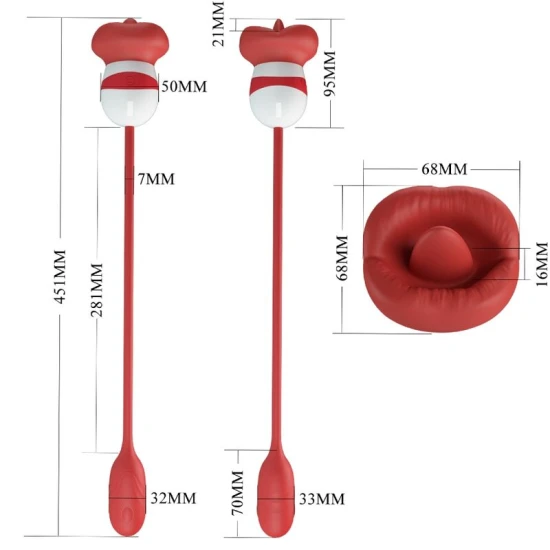 Stimulator oral Aliyah din silicon ABS, roșu