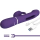Vibrator Rabbit 3 în 1 din ABS și silicon, violet