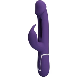 Vibrator Rabbit 3 în 1 din ABS și silicon, violet