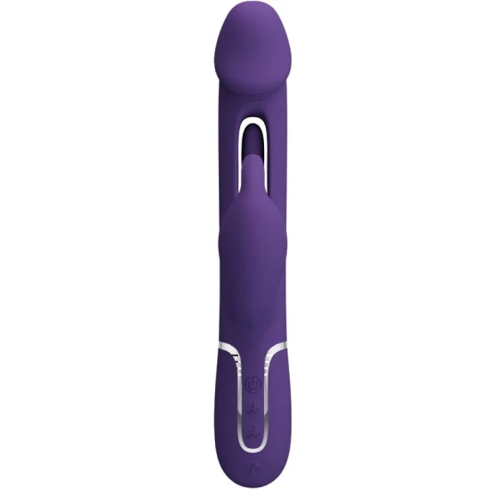 Vibrator Rabbit 3 în 1 din ABS și silicon, violet