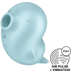 Stimulator și vibrator Sassy Seal din silicon, albastru