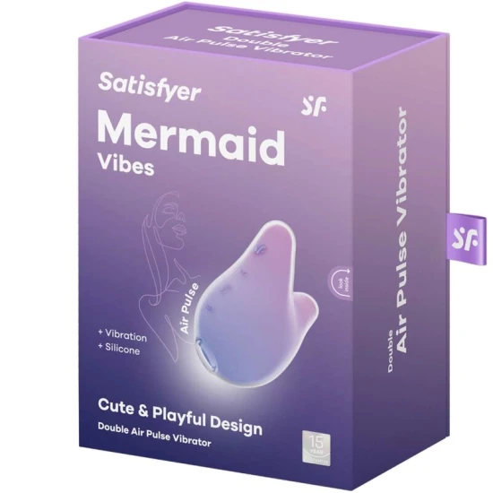 Stimulator și vibrator Mermaid Vibes din silicon, violet-roz
