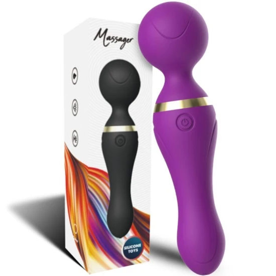 Freeza massager & vibrator super flexibil, cap mov, Purple, din silicon medical, Universal