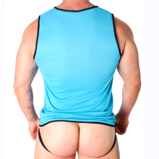 Tricou sport din poliamidă, albastru, L/XL