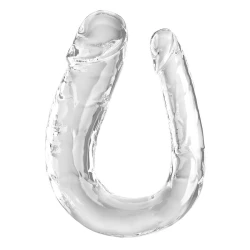 Dildo dublu transparent din TPE, 44 cm