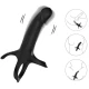 Inel penis cu vibrator din silicon medical, negru, universal