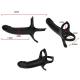 Inel penis cu vibrator din silicon medical, negru, universal