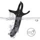 Inel penis cu vibrator din silicon medical, negru, universal