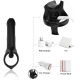Inel penis cu vibrator din silicon medical, negru, universal