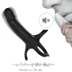 Inel penis cu vibrator din silicon medical, negru, universal