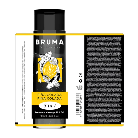 Ulei de masaj premium cu efect de încălzire, Pina Colada, 3 în 1, 100 ml