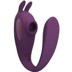 Stimulator și vibrator C-shape din silicon, mov