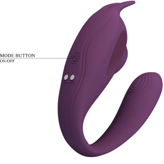 Stimulator și vibrator C-shape din silicon, mov